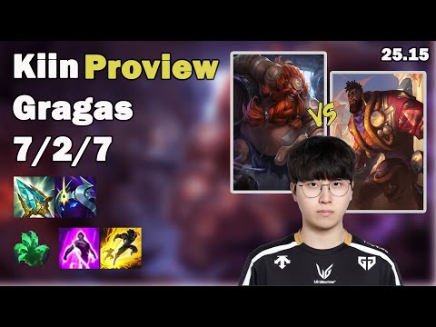 🔥 Kiin Gragas Top Proview | Korea Master Solo Queue | Patch 25.15 | League of Legends 🔥