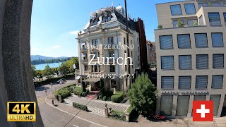 Zurich Street Corner with view of Zürichsee, August 10th, 2025 4k at 30 fps