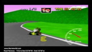 Mario Kart 64 - Time Trials - Royal Raceway 3lap 02'58"67 Elite A Rank [N64 PAL]