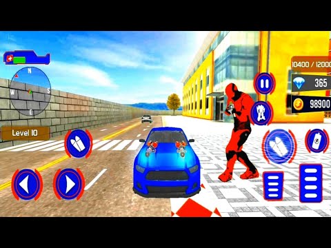 Optimus Prime Transforms into Blue Race Car–Police Truck Robot Game Gameplay #6