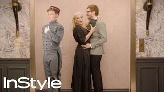 Hilary Duff &amp; Matthew Koma | 2019 Golden Globes Elevator | InStyle | #shorts