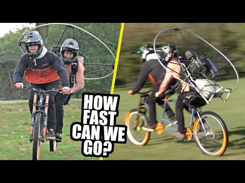 HOW FAST CAN A TANDEM MOUNTAIN BIKE GO? - PETROL PARAMOTOR MADNESS