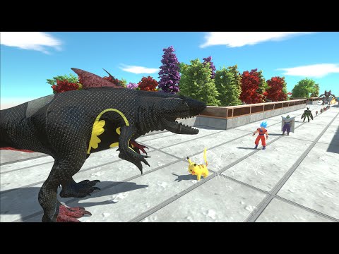 - KINGSHARK SPINO BATMAN VS GODZILLA DEATH RUN - Animal Revolt Battle Simulator