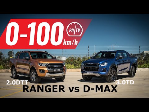 2021 Isuzu D-Max vs Ford Ranger: 0-100km/h & comparison