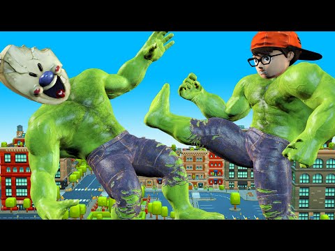 Good Papa Nick Become Hero Nickhulk Vs Giant Ice Scream 4 - Scary Teacher 3D Funny Animation