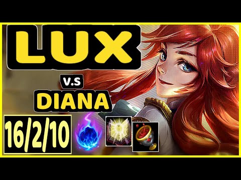 DARDOCH (LUX) vs DIANA - 16/2/10 KDA MID CHALLENGER GAMEPLAY - NA