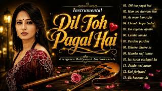 Download lagu Dil Toh Pagal Hai ❤️ | Evergreen Bollywood Instrumental Melodies | Flute & Mandolin | Romantic Hits mp3