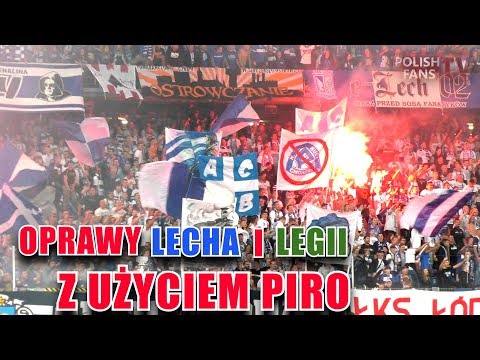 Oprawy Lecha i Legii z użyciem piro podczas meczu  (01.10.2017 r.)