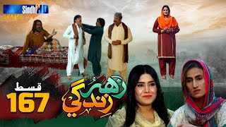 Zahar Zindagi - Ep 167 | Sindh TV Soap Serial | SindhTVHD Drama