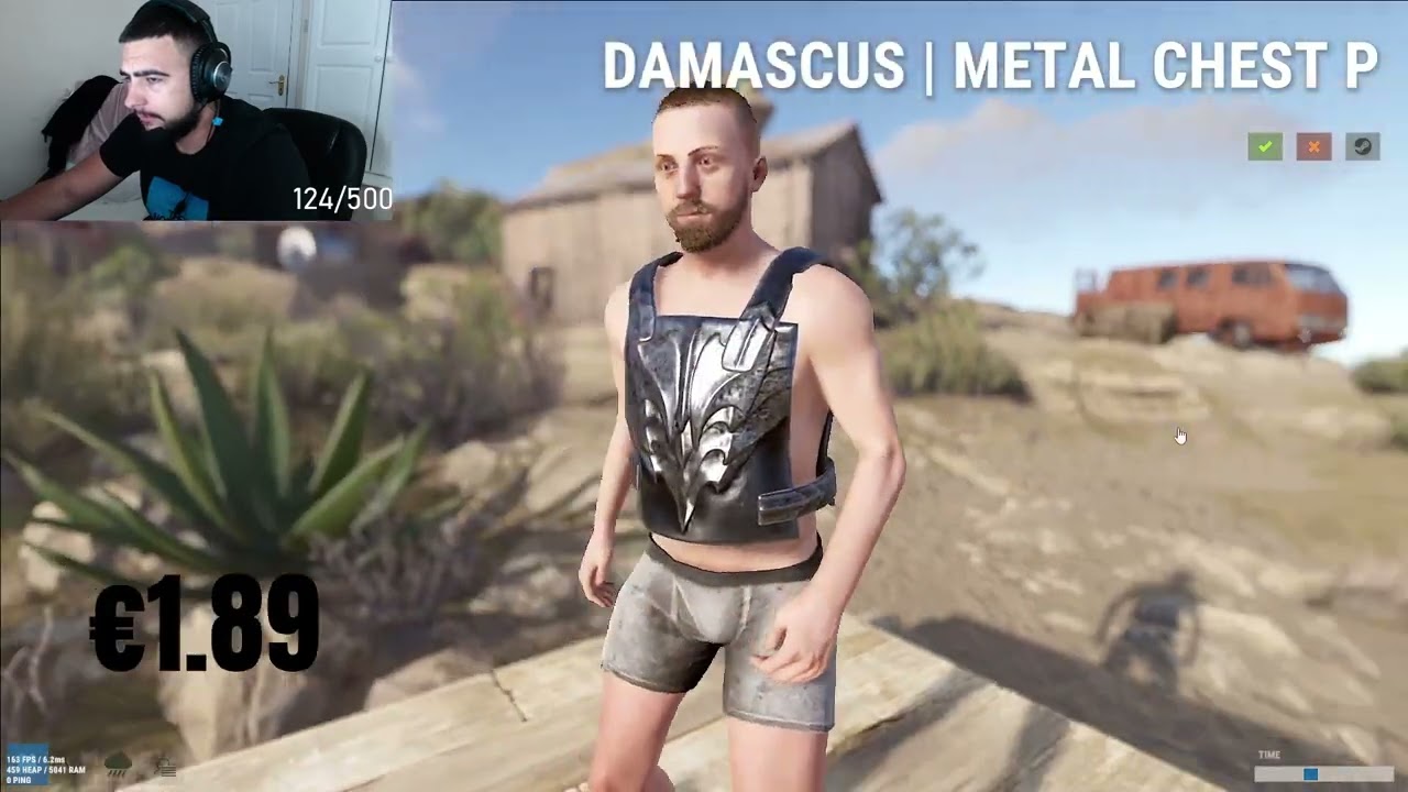 Rust Skin Shop - Abyss AR, Damascus Chestplate & Facemask, Hay Sleeping Bag (24th of November)