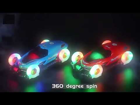 360° besisukantis kaskadininkų automobilis Flying car,mėlynas video