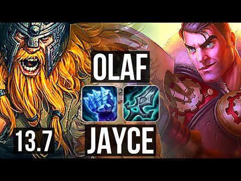 OLAF vs JAYCE (TOP) | 7 solo kills, 1.6M mastery, 700+ games | KR Master | 13.7