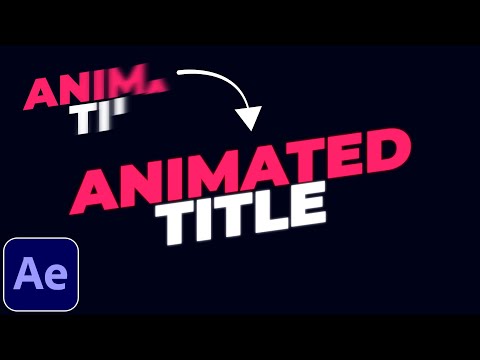 Animated Title Tutorial in After Effects | Text Animation
