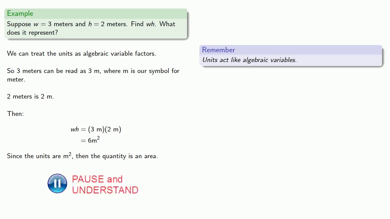 Dimensional Analysis:  Introducing Units