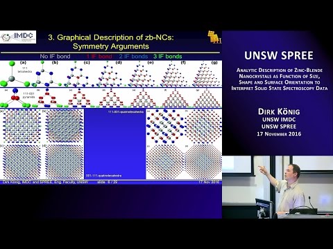 UNSW SPREE 201611-17 Dirk Konig -  Nanocrystals to Interpret Solid State Spectroscopy Data