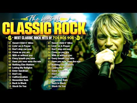 Classic Rock Songs 70s 80s 90s Full Album 🎶 Nirvana, Guns N' Roses, AC/DC, Bon Jovi, Metallica, U2