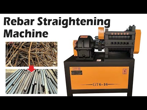 Rebar straightening machine for waste and bent steel bar reuse