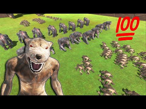💯 WEREWOLVES SWARM all Factions in Animal Revolt Battle Simulator
