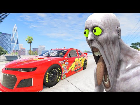 Epic Escape From The Shy Guy (SCP-096) | Car VS Mob Giant Shy Guy | BeamNG Drive