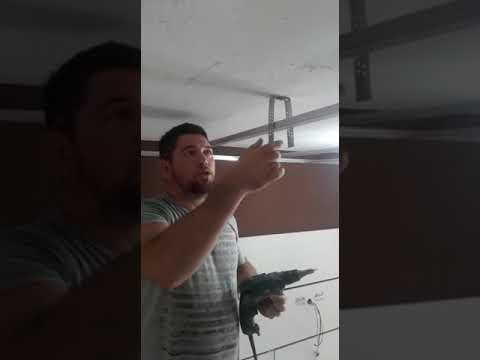 Como fazer um teto em gesso drywall sem  usar tirantes