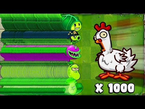 All Plants Vs 999 Animal Zombies - Who Will Win? - PvZ 2 Challenge (Chicken zombie - Turkey Zombie