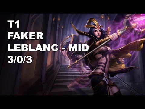 T1 Faker Mid LeBlanc vs Pantheon - KR Grandmaster Patch 10.8