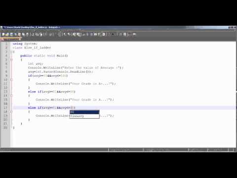 Else If Ladder In C Net Console Application Tamil