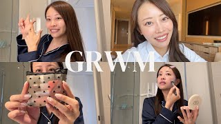 【GRWM】妹と朝の準備😉🩵イエベ秋女がブルベ夏の妹のコスメを借りてメイクしてみた🫣💄