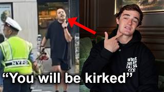 The moment Thomas begins yelling and makes the initial threat on the NYC sidewalk