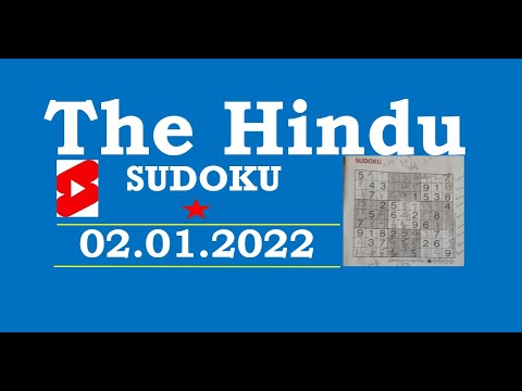#Shorts - The Hindu  Sudoku Jan 02, 2022 - 1 Star - Step by Step Solution Clearly Explained