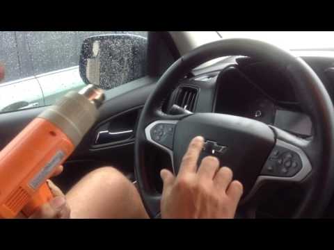 Installing vinyl steering wheel overlay .