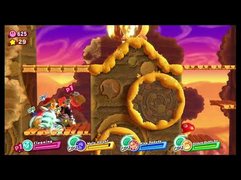 Kirby Star Allies: World 4 - Planet Earthfall Gameplay.