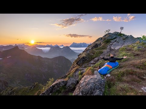 No tent up here! Lofoten cliff camping in Svolvaer