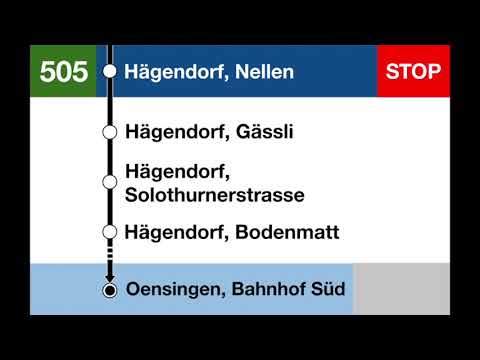 BOGG Ansagen - Bus 505 Olten – Wangen b. Olten – Hägendorf – Neuendorf – Niederbuchsiten – Oensingen