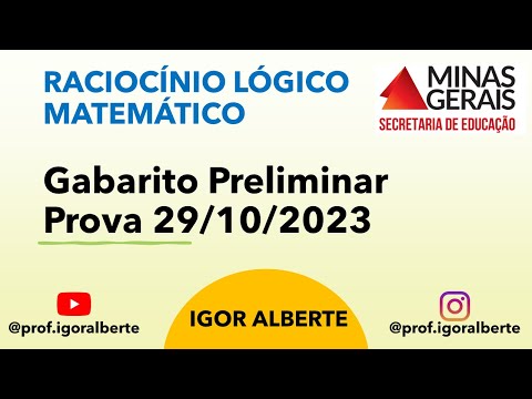 SEEMG 2023 - Prova 29/10 | Correção de Raciocínio Lógico e Recursos
