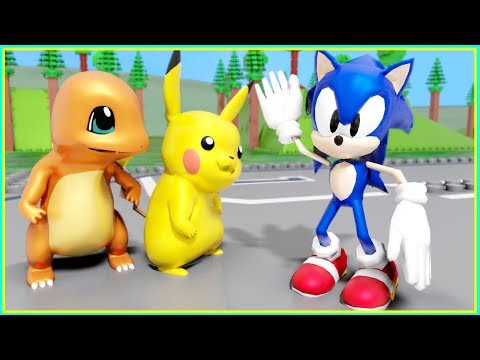 POKEMON Pikachu and Sonic in Lego City - Sonic the movie
