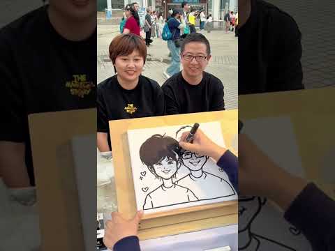 👉 Like, Share & Subscribe for more viral art shorts 💛#CaricatureArt#CoupleCaricature#LiveDrawing
