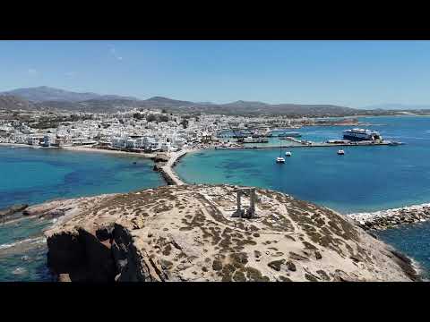 Aerial drone shot of Apollo Portara on the Island of Naxos, Cyclades, Greece. #drone #naxos #apollo