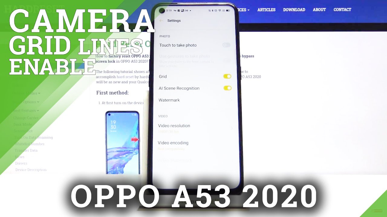 How to Manage Camera Grid Lines in OPPO A53 2020 – Find Grid Lines Option
