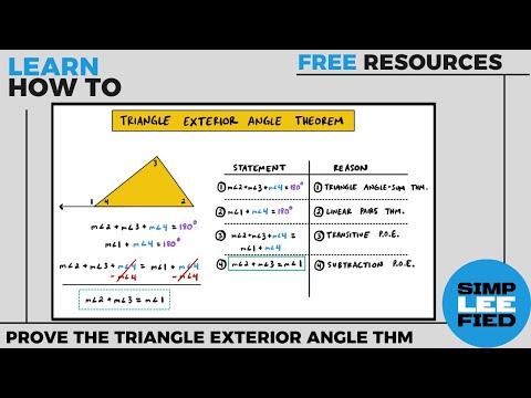How to Prove the Triangle Exterior Angle Theorem [2 Column Proof]