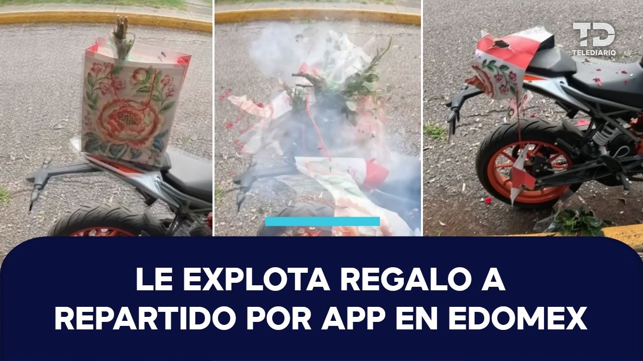 Arreglo floral y regalo le explotan a repartidor por aplicación en Tlalnepantla; presenta denuncia