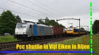 RTB 186 426 komt met LTE stickers met pcc shuttle langs Vijf Eiken in Rijen