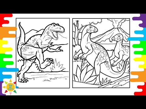 Dinosaur Coloring Pages | T-rex Coloring Pages | Audioscribe - Free Fall