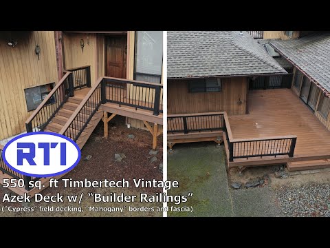 550 sq. ft Timbertech "Vintage" Azek Deck With "Builder Rail" Composite Railing