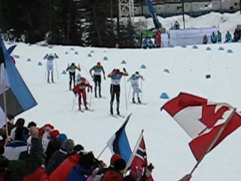 Final sprint in the Men's 50km Classic Nordic Race at the 2010 Vancouver Olympics