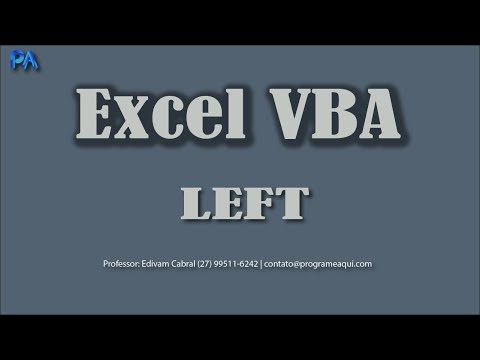 Dica de Excel VBA como usar o método LEFT