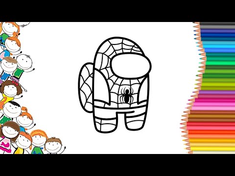 Among us spider-man coloring pages #coloringpages satisfying