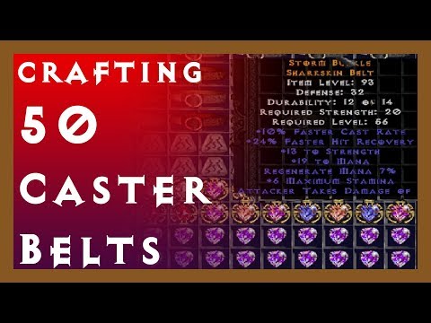 Crafting 50 CASTER BELTS - Diablo 2
