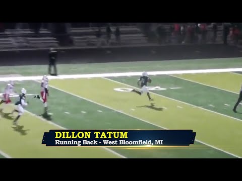 Dillon Tatum, West Bloomfield Running Back Highlights
