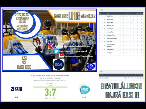 U16 KSI - KASI USE Jégkorong Mérkőzés Highlights 2022.02.13.